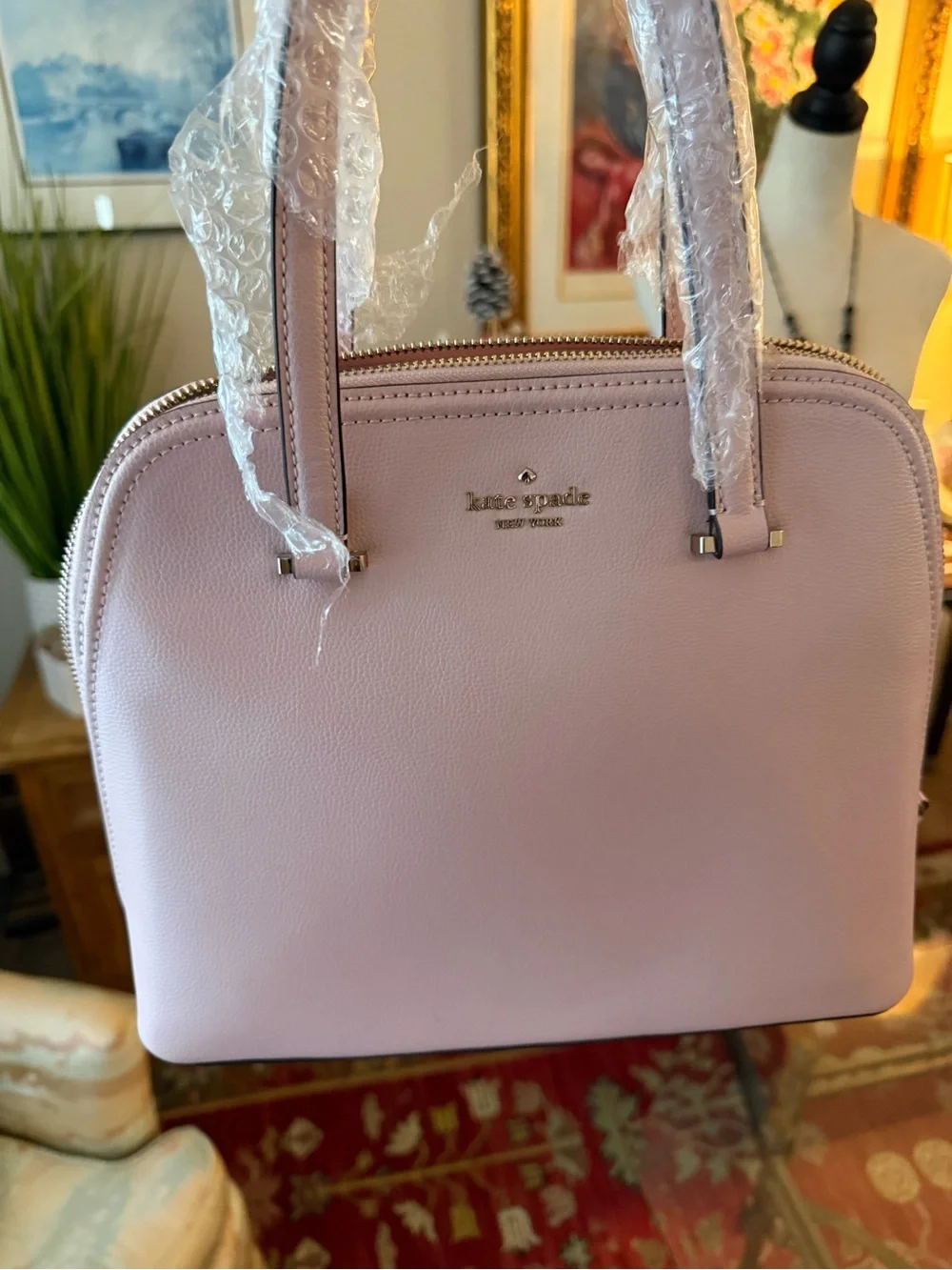 kate spade light pink satchel dome-style handbag